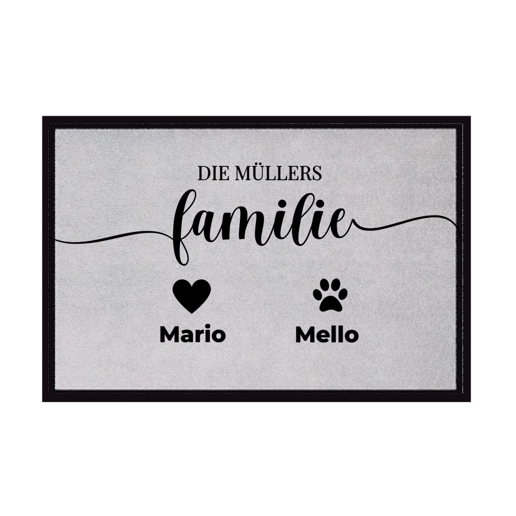 Fußmatte mit Gummirand Familie