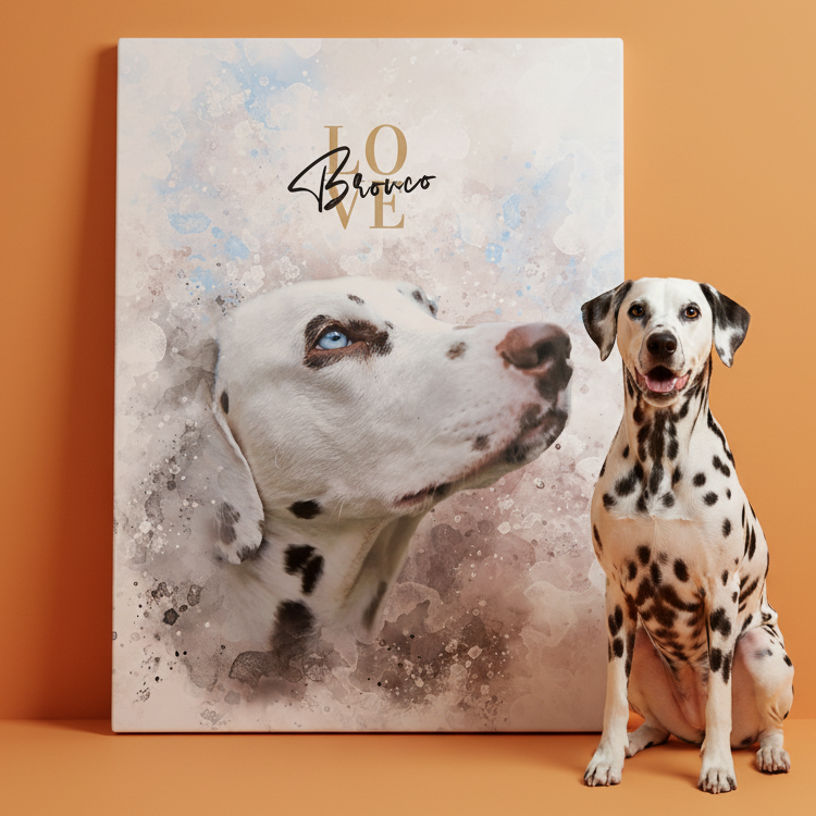 Portrait personnalisé, affiche ou toile - style aquarelle 