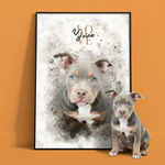 Portrait personnalisé, affiche ou toile - style aquarelle 