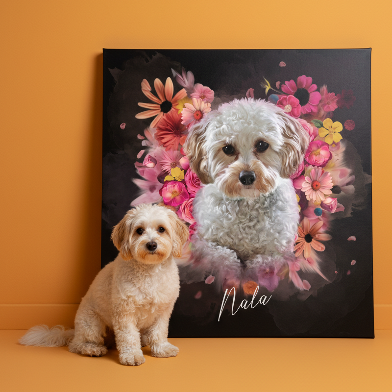 Portrait personnalisé - Style ange floral
