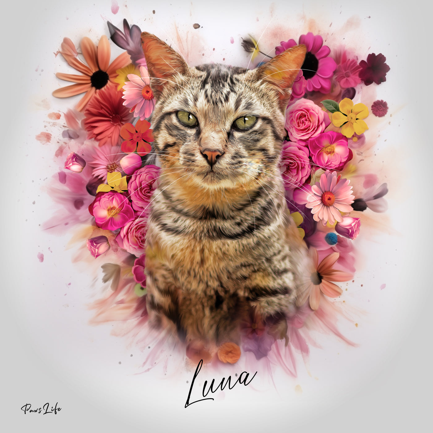 Portrait personnalisé - Style ange floral