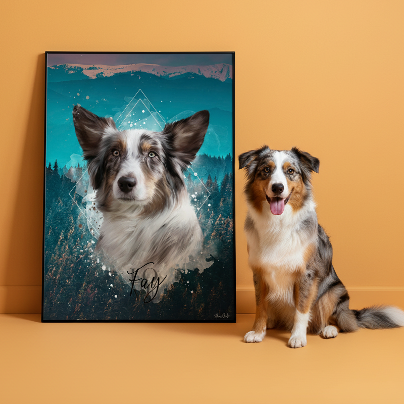 Portrait personnalisé, affiche ou toile - style nature 