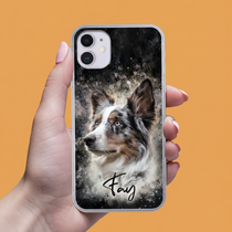 Coque de téléphone personnalisée avec portrait – Style aquarelle 