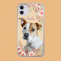 Coque de téléphone personnalisée avec portrait – Style floral