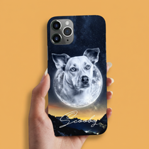 Coque de téléphone personnalisée avec portrait – Style Lune 