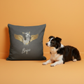 Coussin portrait personnalisé - Style Ange d'or