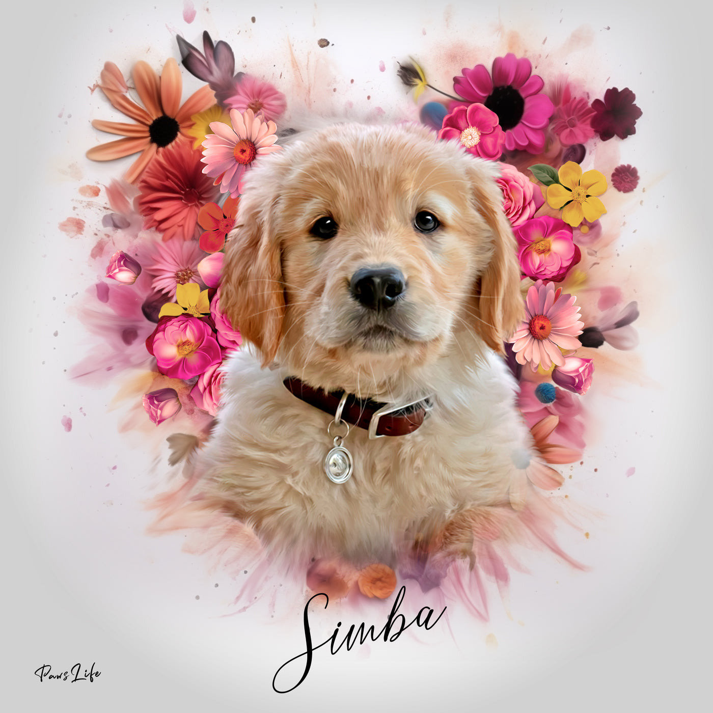 Portrait personnalisé - Style ange floral
